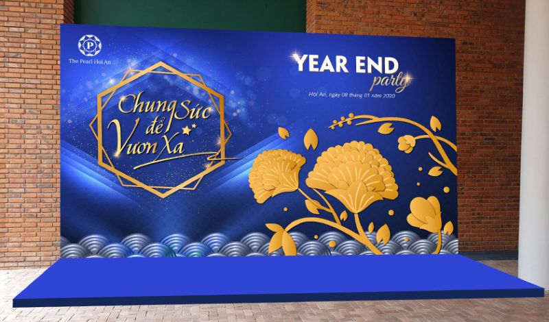 cách thiết kế backdrop tiệc tất niên